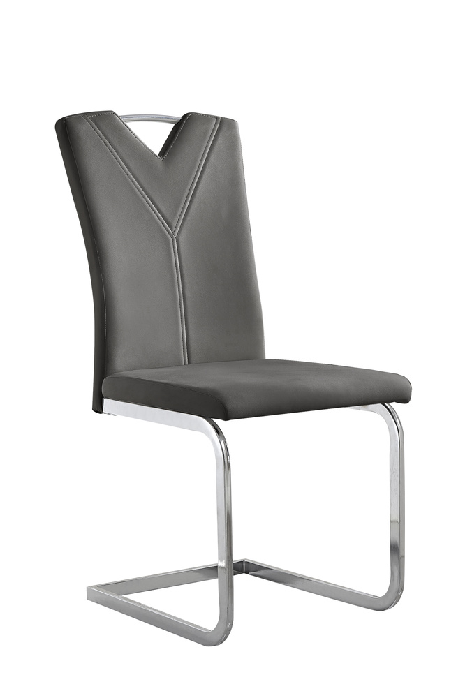 SALENTO 01 Cantilever chair metal chromed Artificial leather grey B 44, H 99, T 58,5 cm